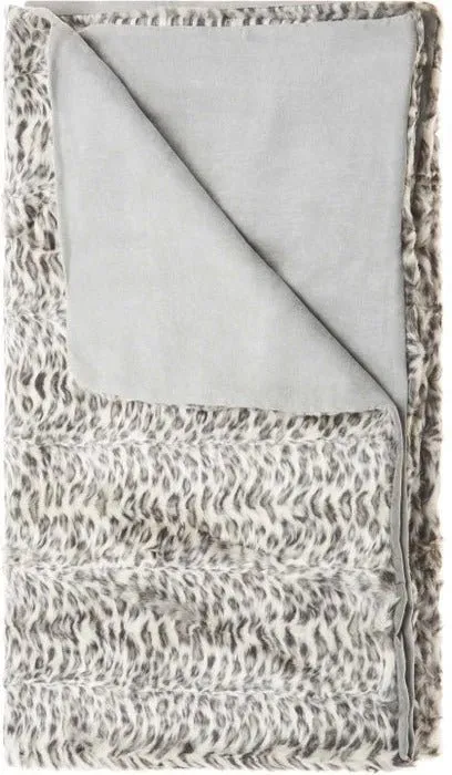 Fur N9450 Ivory/Grey Throw Blanket