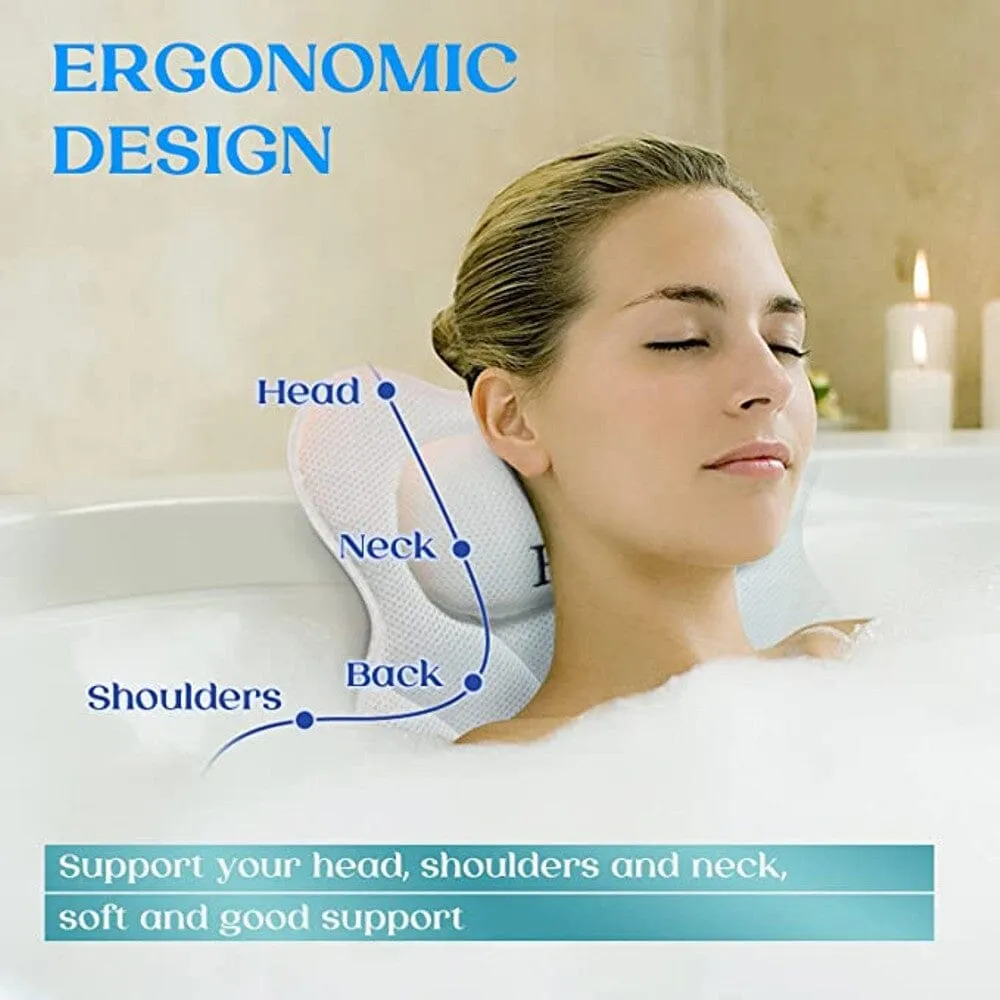 Hawbath Ultra-Soft Bath Pillow With 6 Suction Cups