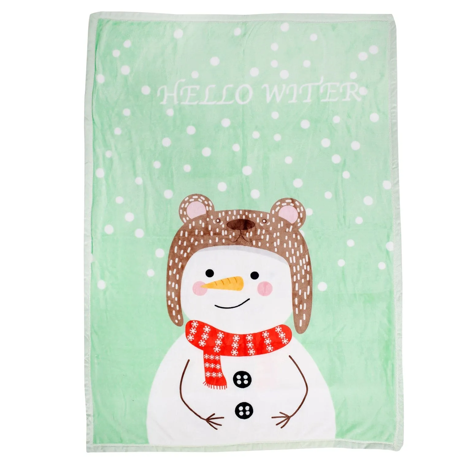 Hello Winter Mint Green Two-Ply Blanket