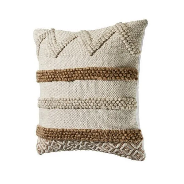 Homestead 07451BEW Beige/White Pillow