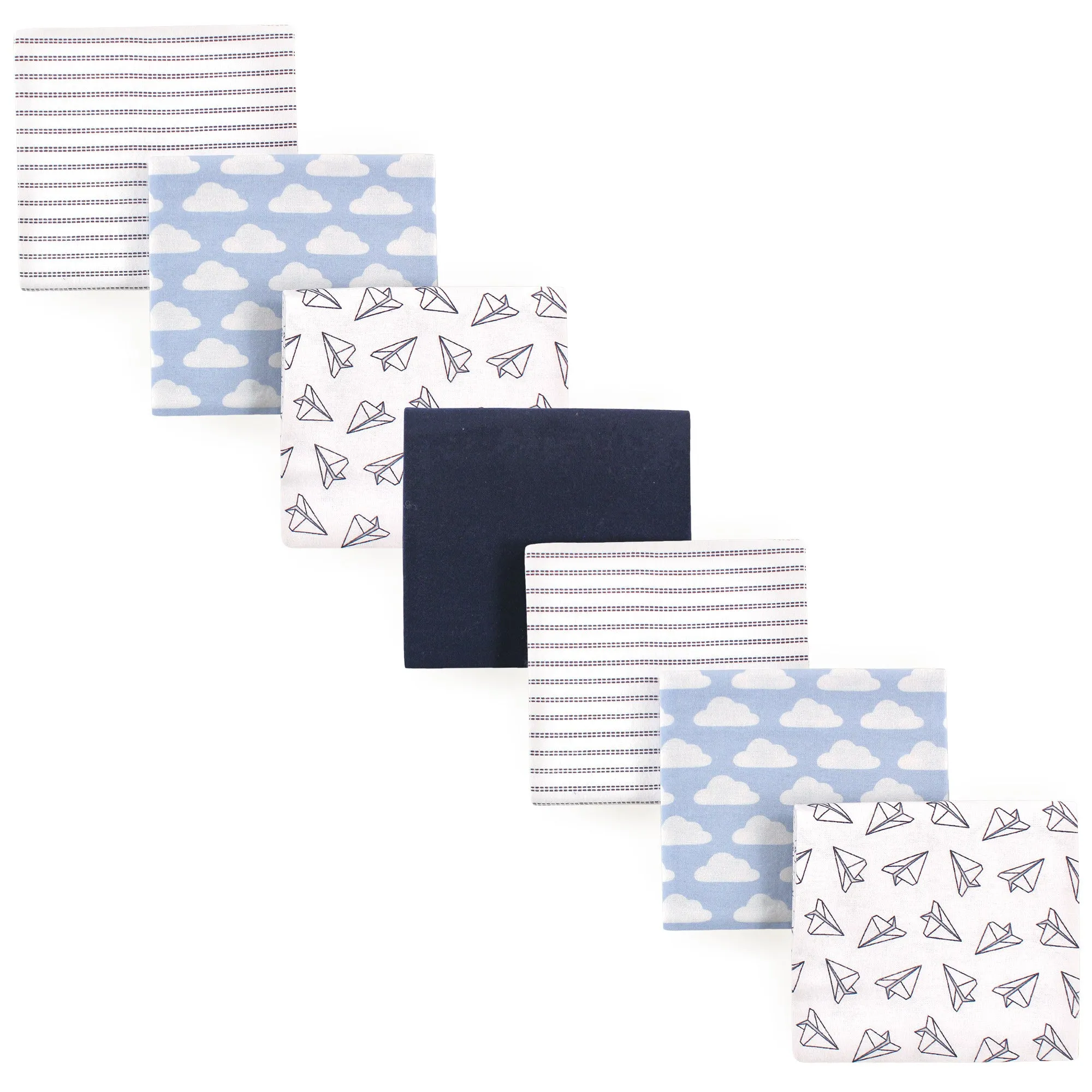 Hudson Baby Cotton Flannel Receiving Blankets Bundle, Paper Airplane