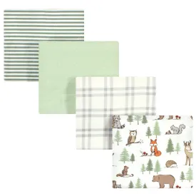 Hudson Baby Cotton Flannel Receiving Blankets, Forest Animals