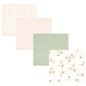 Hudson Baby Cotton Flannel Receiving Blankets, Pink Dainty Floral