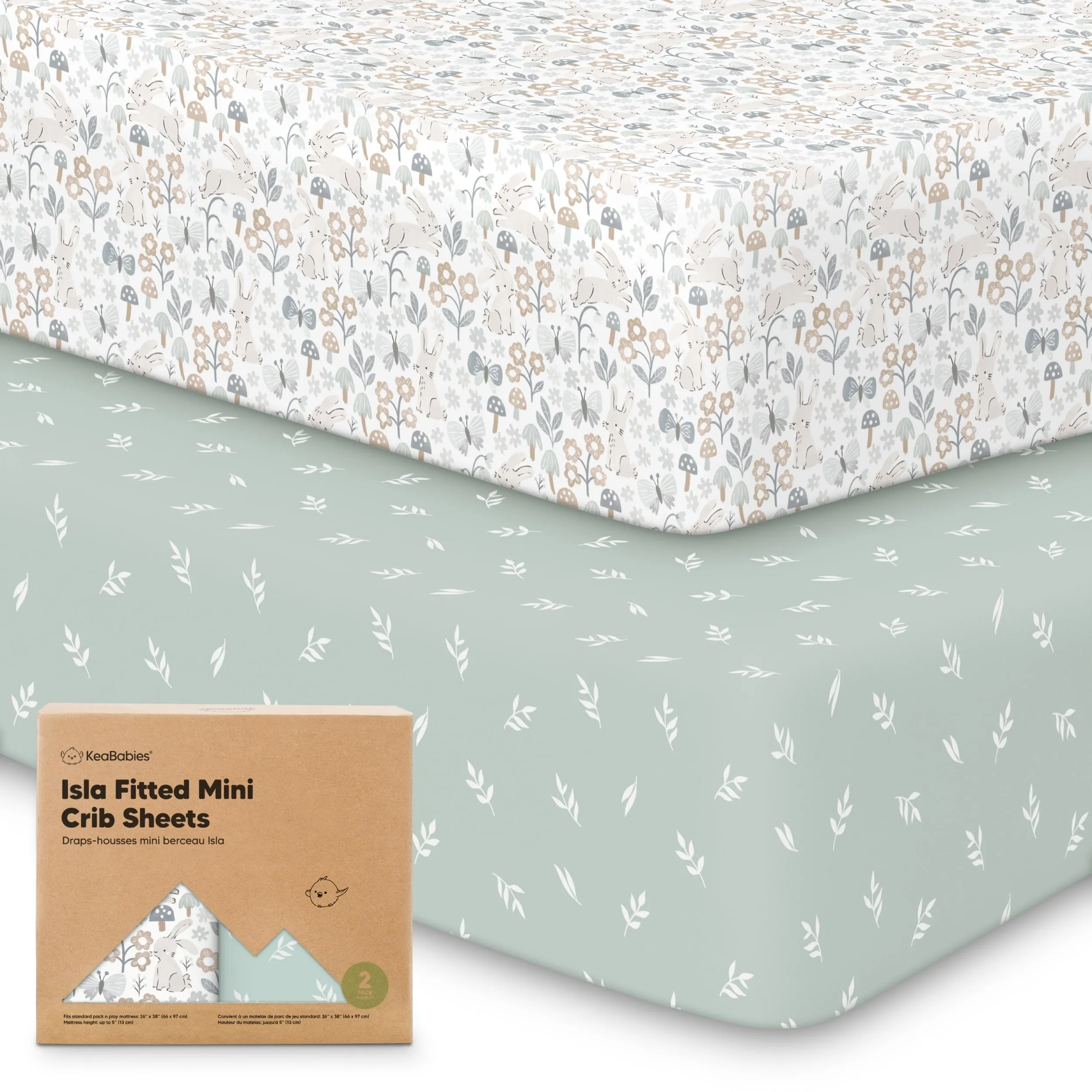 Isla Fitted Mini Crib Sheets (Prairie)