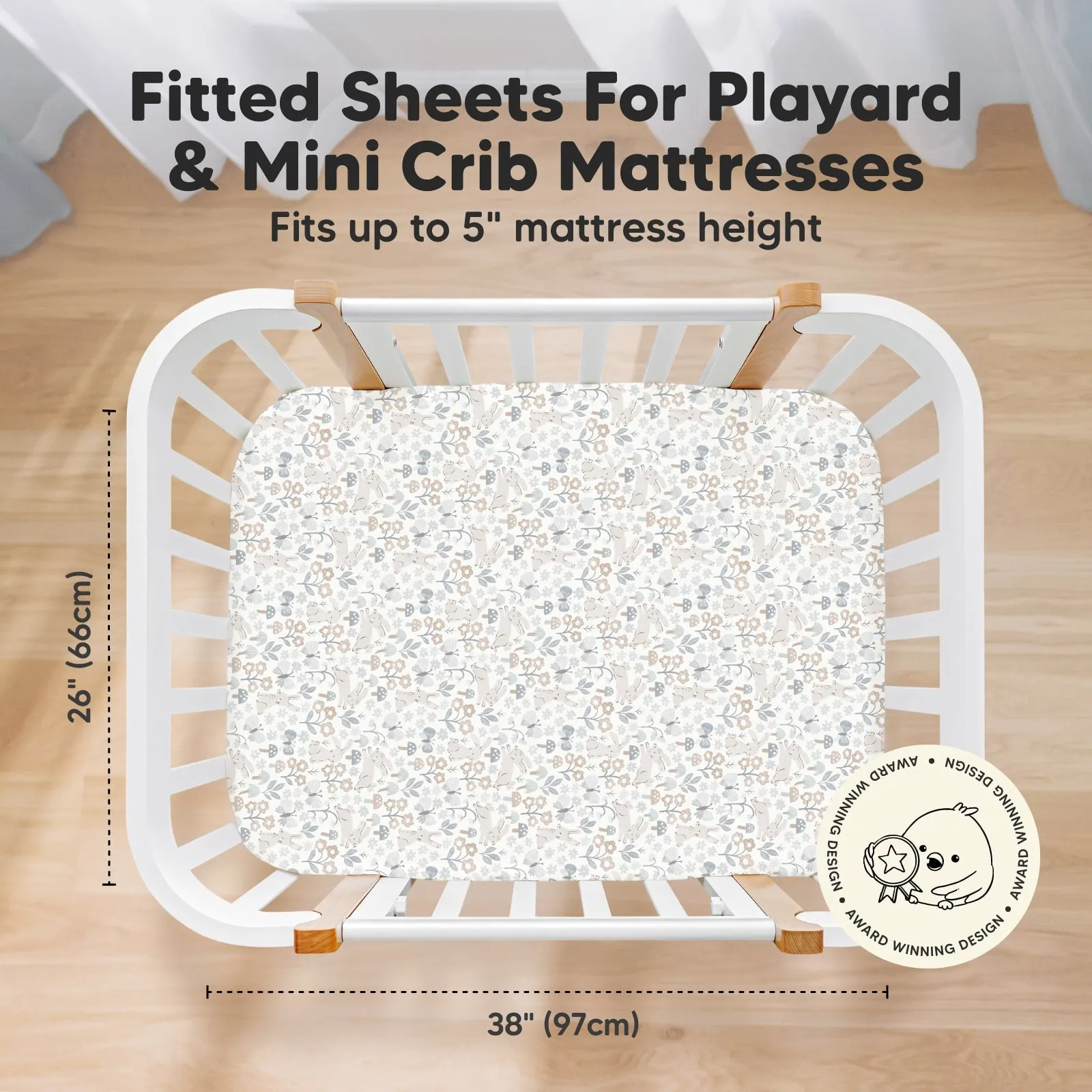 Isla Fitted Mini Crib Sheets (Prairie)