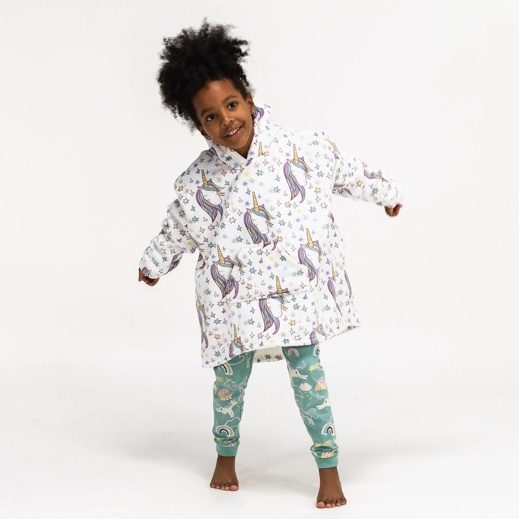 Kids Oversized Hoodie Blanket Sweatshirt - Minky Unicorn