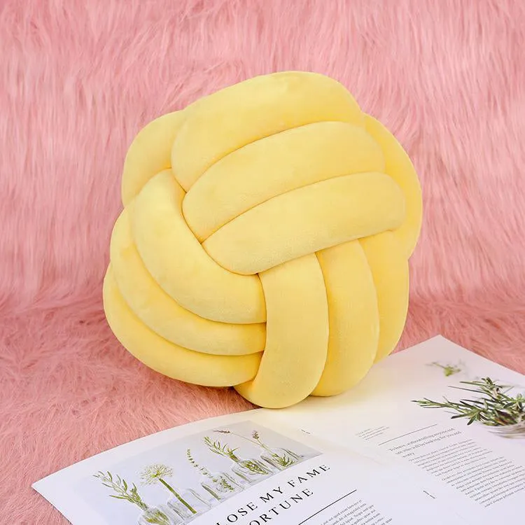 Knot Ball Cushion | Yellow