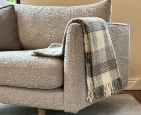 Lambswool Tartan Throw Grey