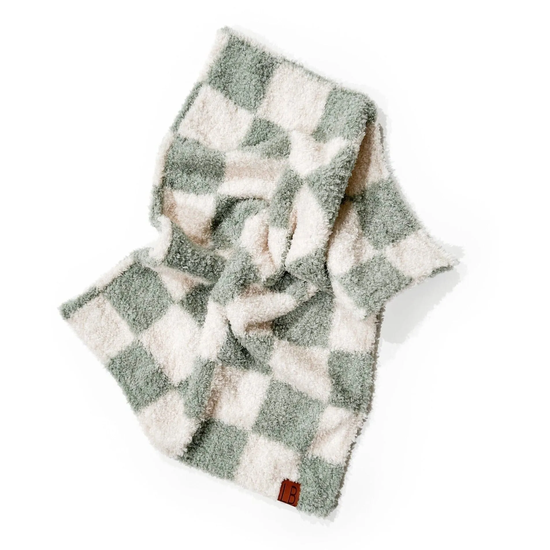 Little Bipsy Plush Throw Blanket - Aloe Check