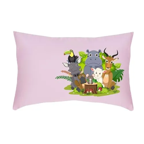 Lujoso Castle Personalized Pillow Set – includes 1 Pillow Insert and 1 Personalized Pillow Cover | Microfiber with Virgin Micro Fill | 100% Cotton Long Staple Cover | 20x20In | Baby Pink