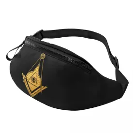 Master Mason Blue Lodge Sling Bag - Square & Compass Gold All Seeing Eye Design