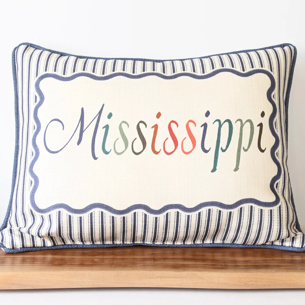 Mississippi Ticking Rectangle Pillow