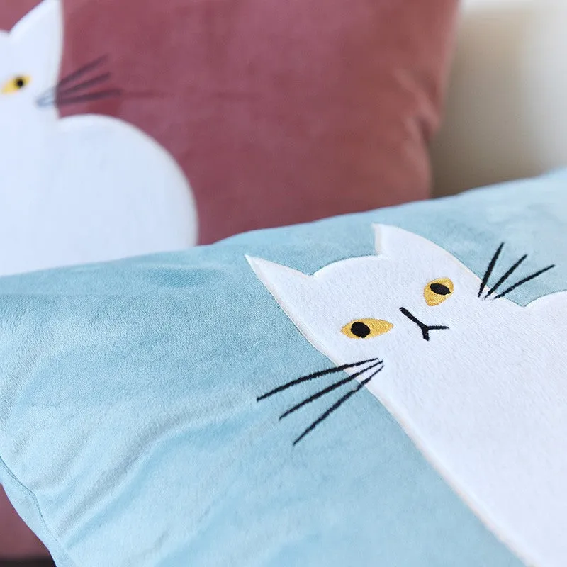 Modern Decorative Throw Pillows, Lovely Cat Pillow Covers for Kid's Room, Modern Sofa Decorative Pillows, Cat Decorative Throw Pillows for Couch