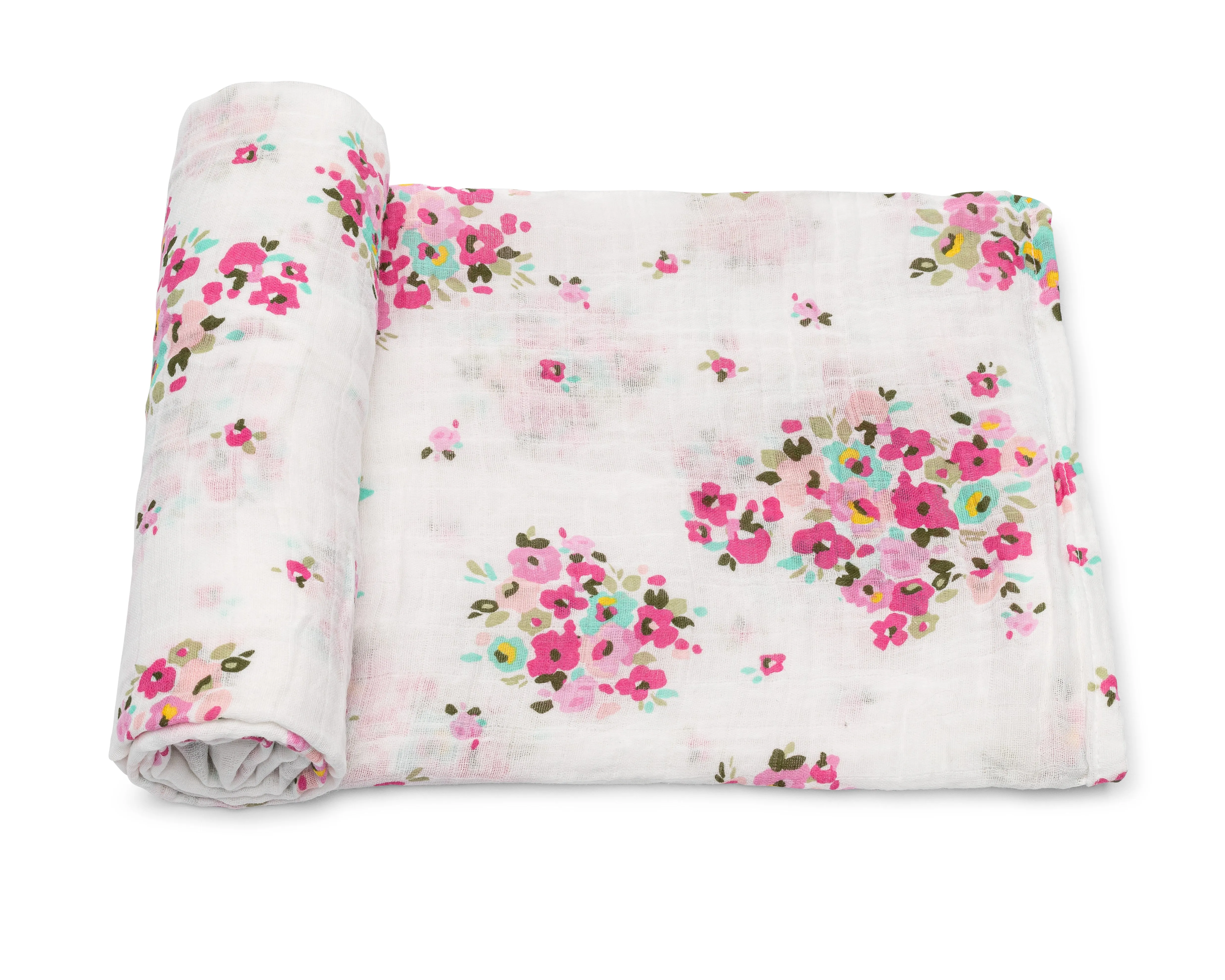 Muslin Swaddle Blanket - Pink Flowers