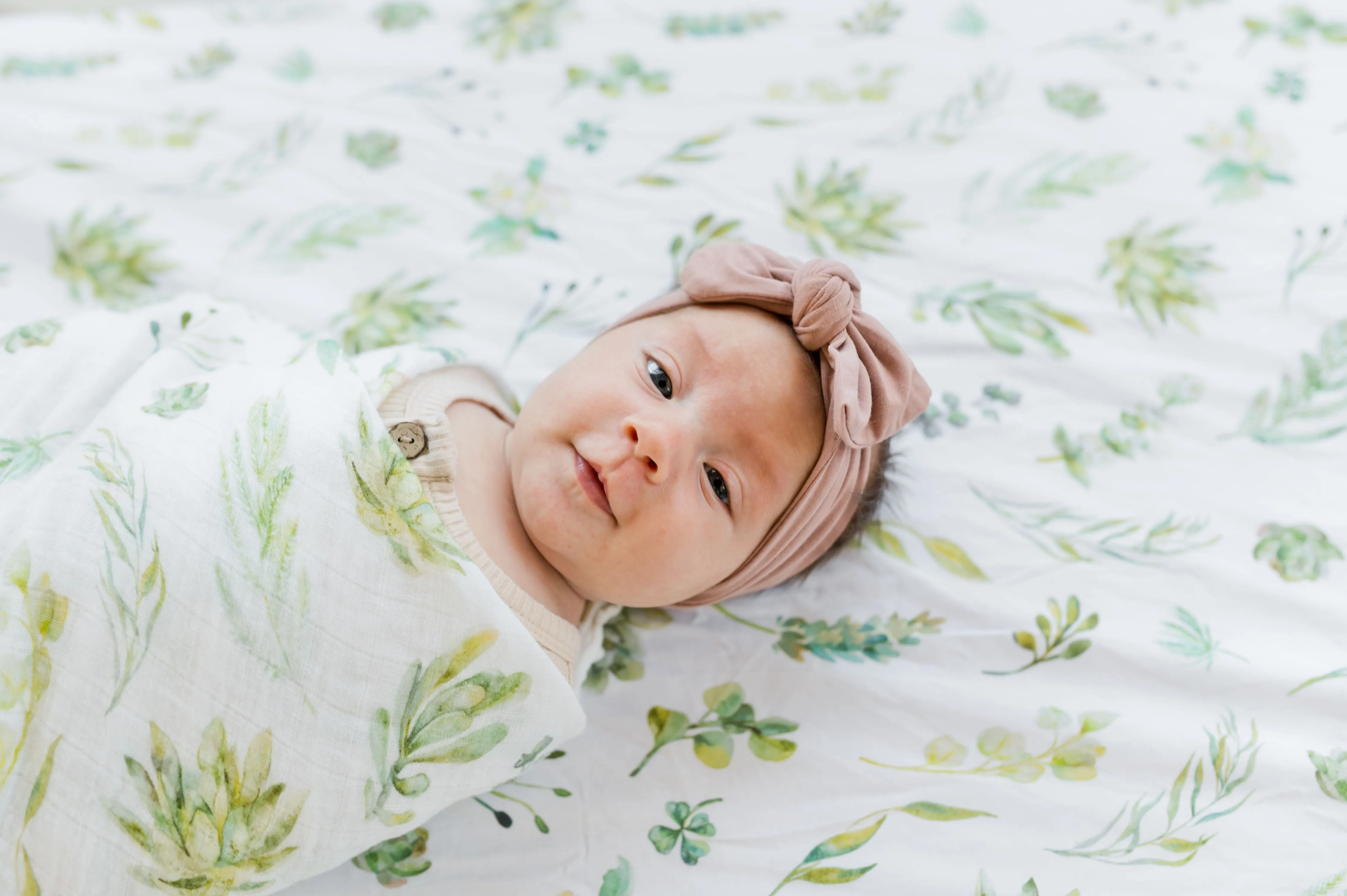 Muslin Swaddle Blanket - Succulents