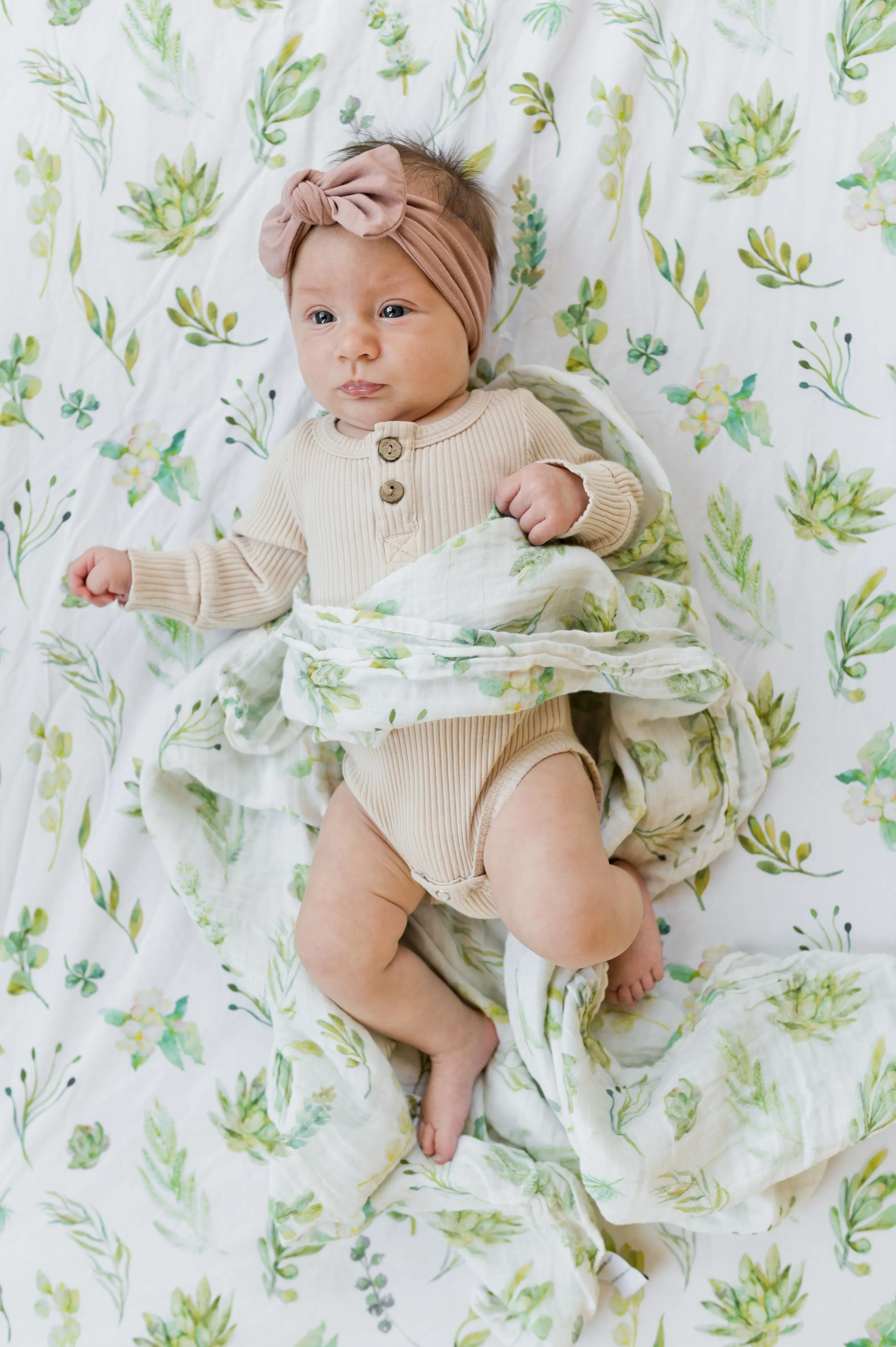 Muslin Swaddle Blanket - Succulents