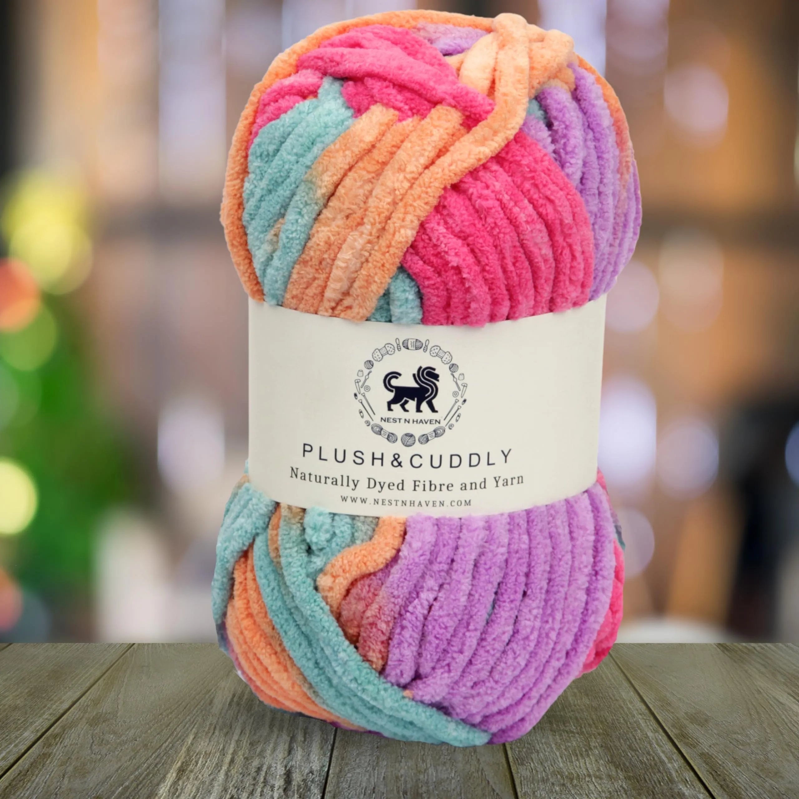 NESTNHAVEN, Wool, Plush & Cuddly, Chenille Yarn Supersoft Knitting Wool Ball, (1 Ball/100 Gram Each) Multi Colour Ball Suitable for Craft, Babywear, Baby Blankets, 5 Bulky, Shade no - NNHB014