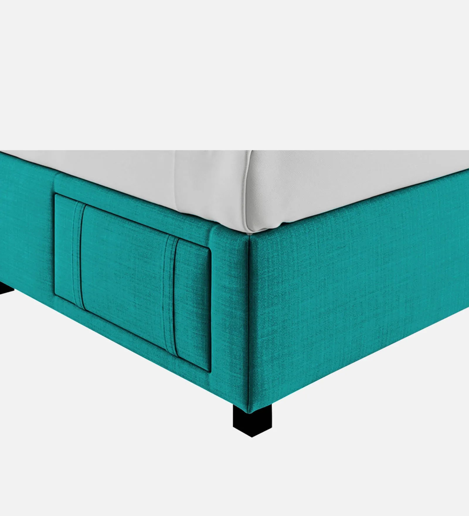 Nivi Fabric King Size Bed In Sea Green Colour With Drawer Storage