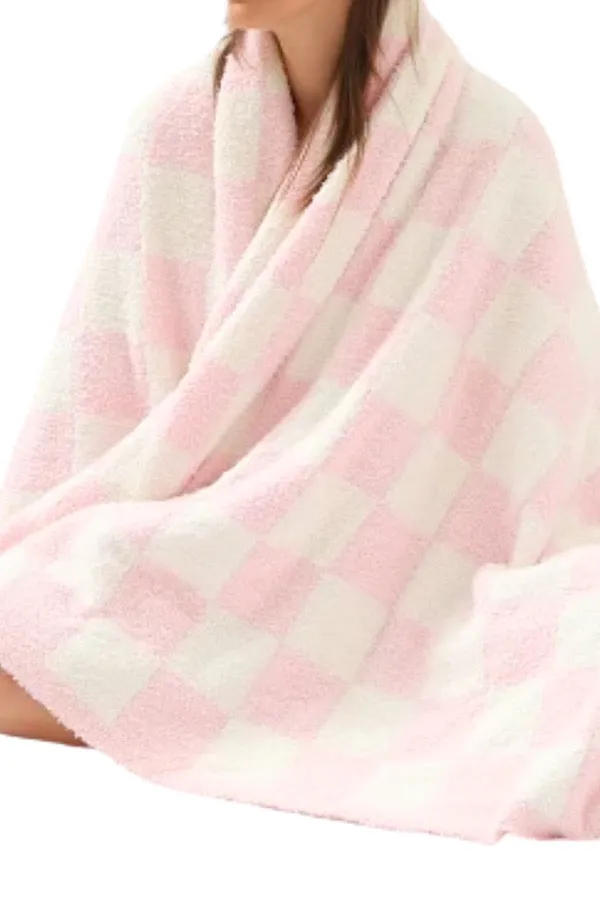 Pink Check Luxury Blanket