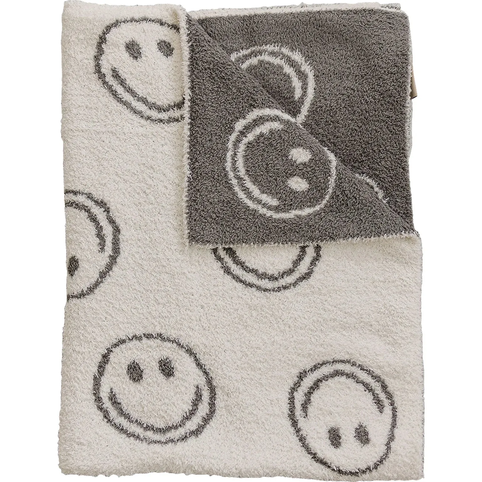 Plush Blanket | Charcoal Smiley