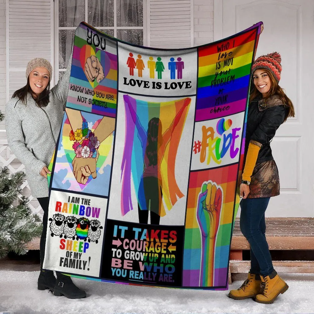 Rainbow Pride Blanket For Lesbian, Who I Love Is Not Your Problem Blankets, Pride Gift