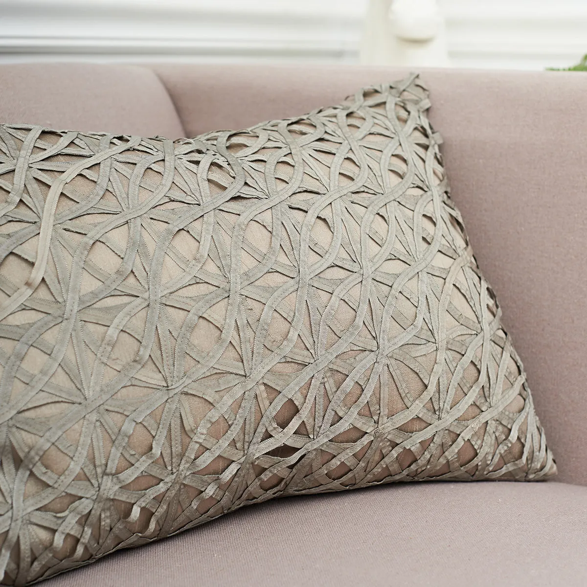 Ribbon Mesh Sandstone Pillow