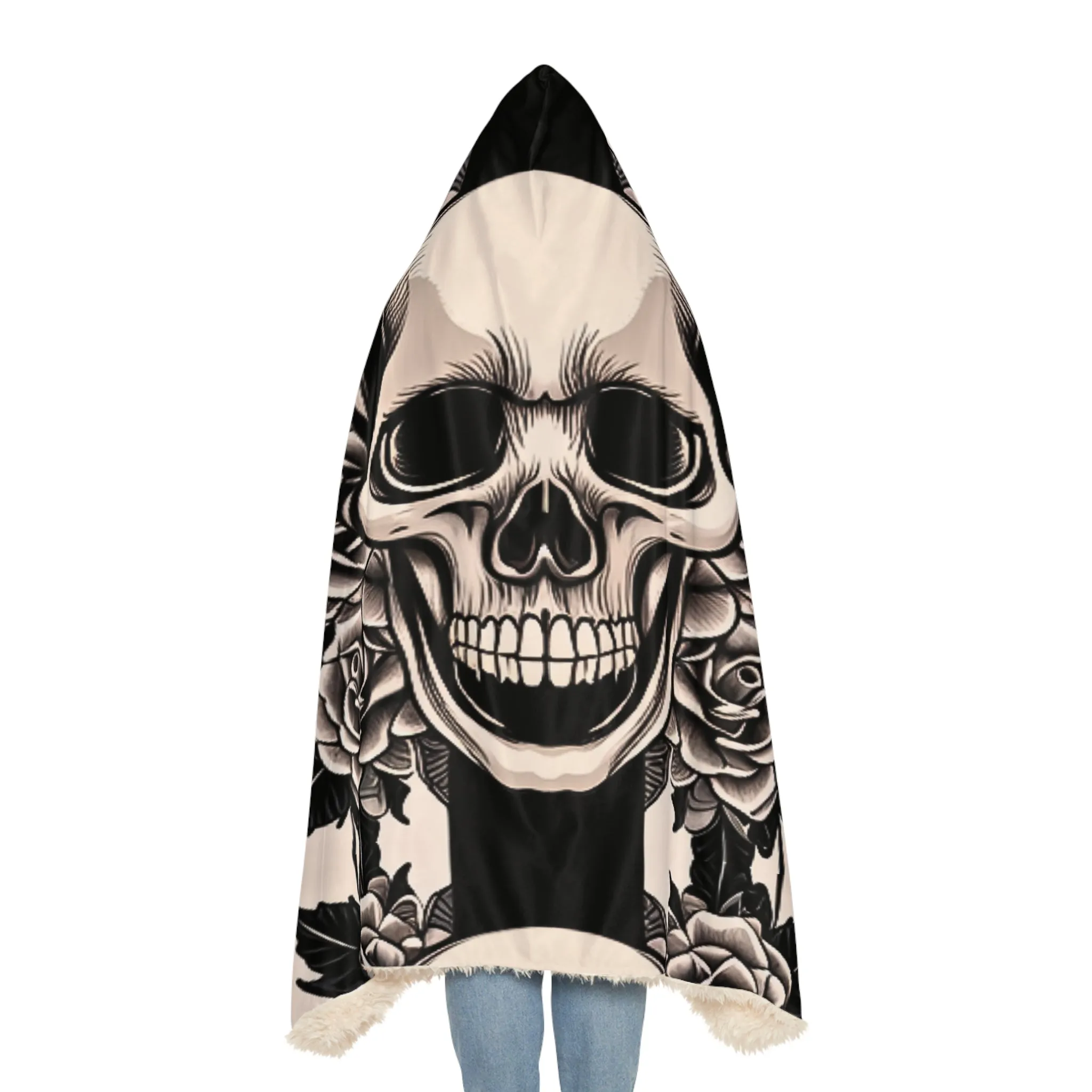 Rosey Skull Hooded Snuggle Blanket