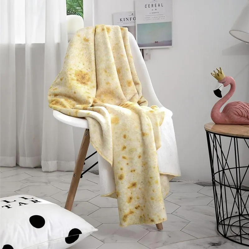 Round Super Soft Warm Flannel Coral Fleece Burrito/Tortilla Wrap Blankets