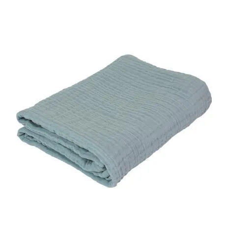 Sebra Thick Muslin Blanket in Mist Blue