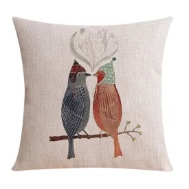 Singing Birds Decorative Throw Pillows, Love Birds Throw Pillows for Couch, Modern Sofa Decorative Pillows for Children's Room, Decorative Pillow Covers