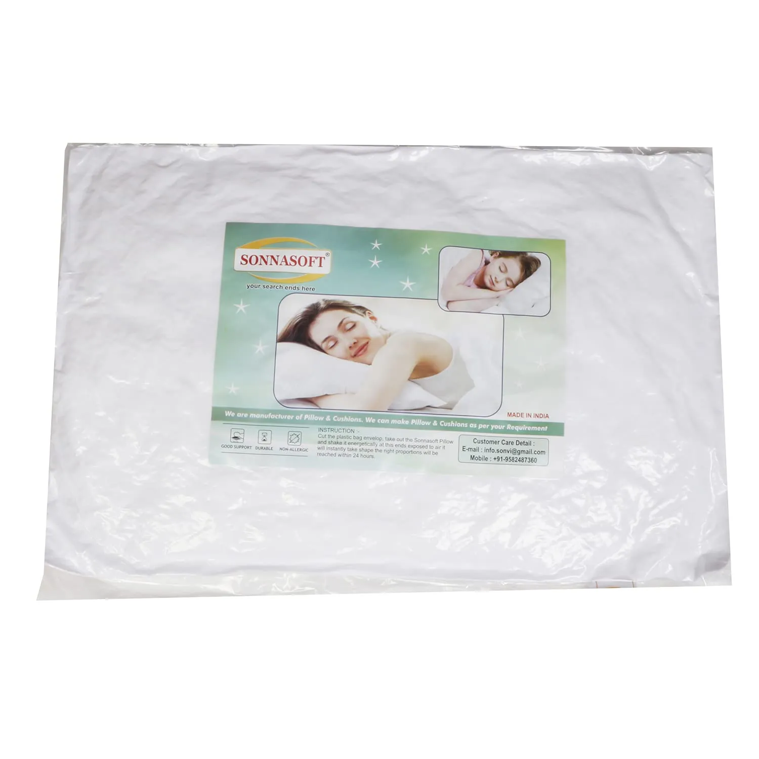 SONNASOFT® Microfiber White Pillows Set of 2 in 18 x 28 Inches Or 46 x 71 cm Soft Pillows for Hotel, Home & Bed Room.