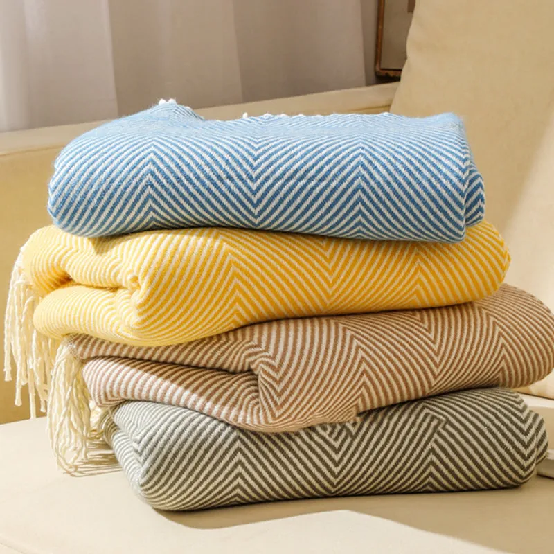 Striped Fringe Throws