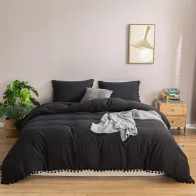 The Softy Pom Pom Black Bed Set