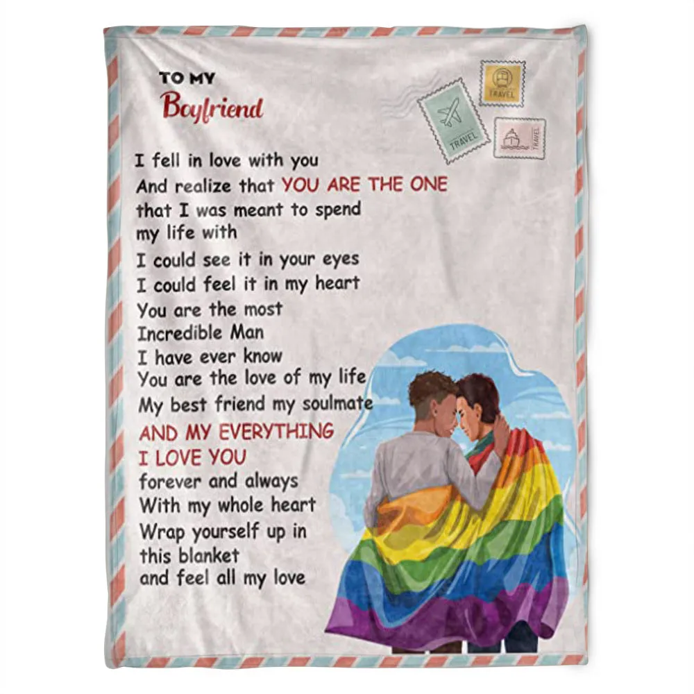 To My Boyfriend Gay Blanket, Couple Gay Man Gift, Gay Blanket, Lgbtq Pride Blankets