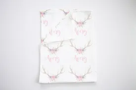 Valley Antlers Personalized Swaddle