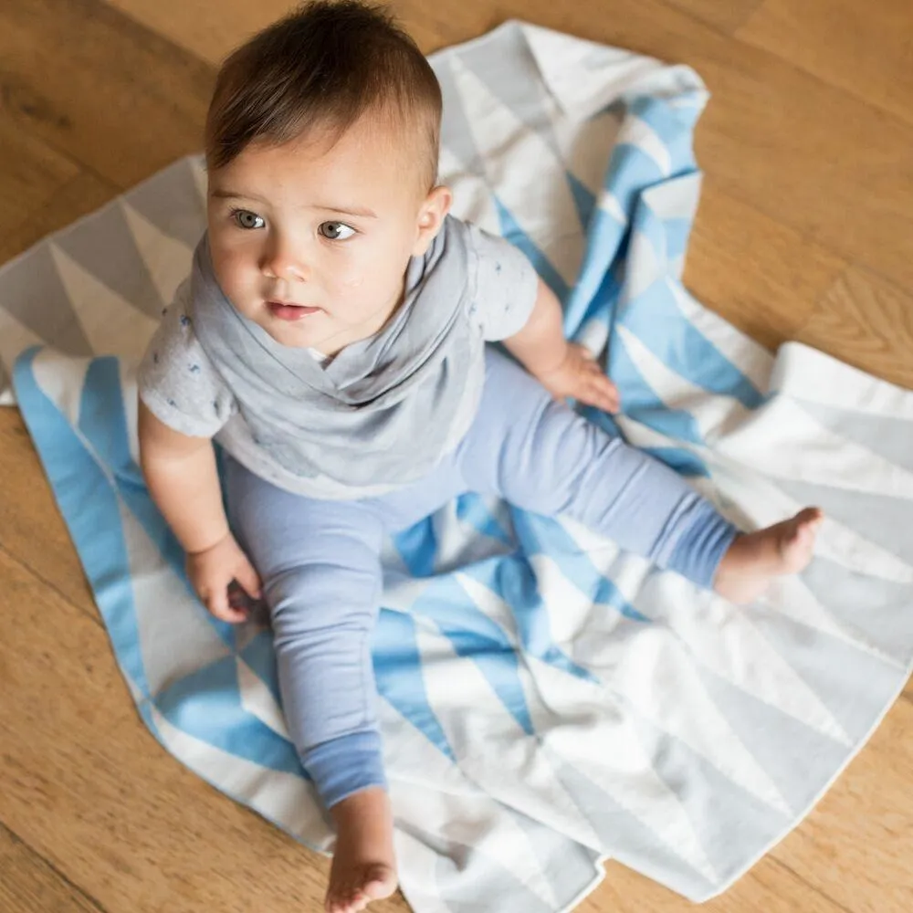 Weegoamigo Cotton Knitted Blanket - Carousel Blue