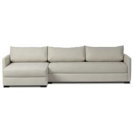 Wickham Left Chaise Sleeper Sectional w/Storage, Alameda Snow