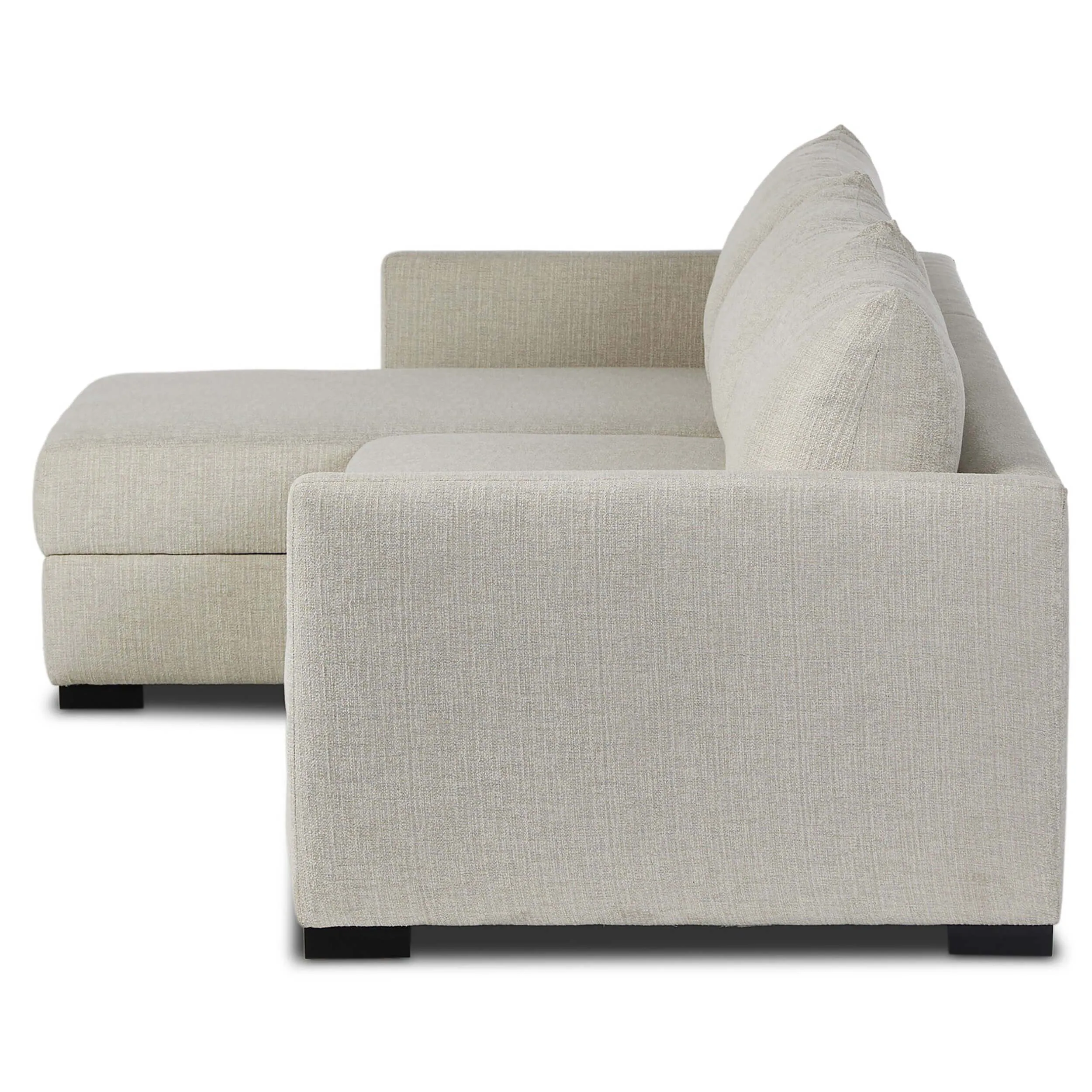 Wickham Left Chaise Sleeper Sectional w/Storage, Alameda Snow