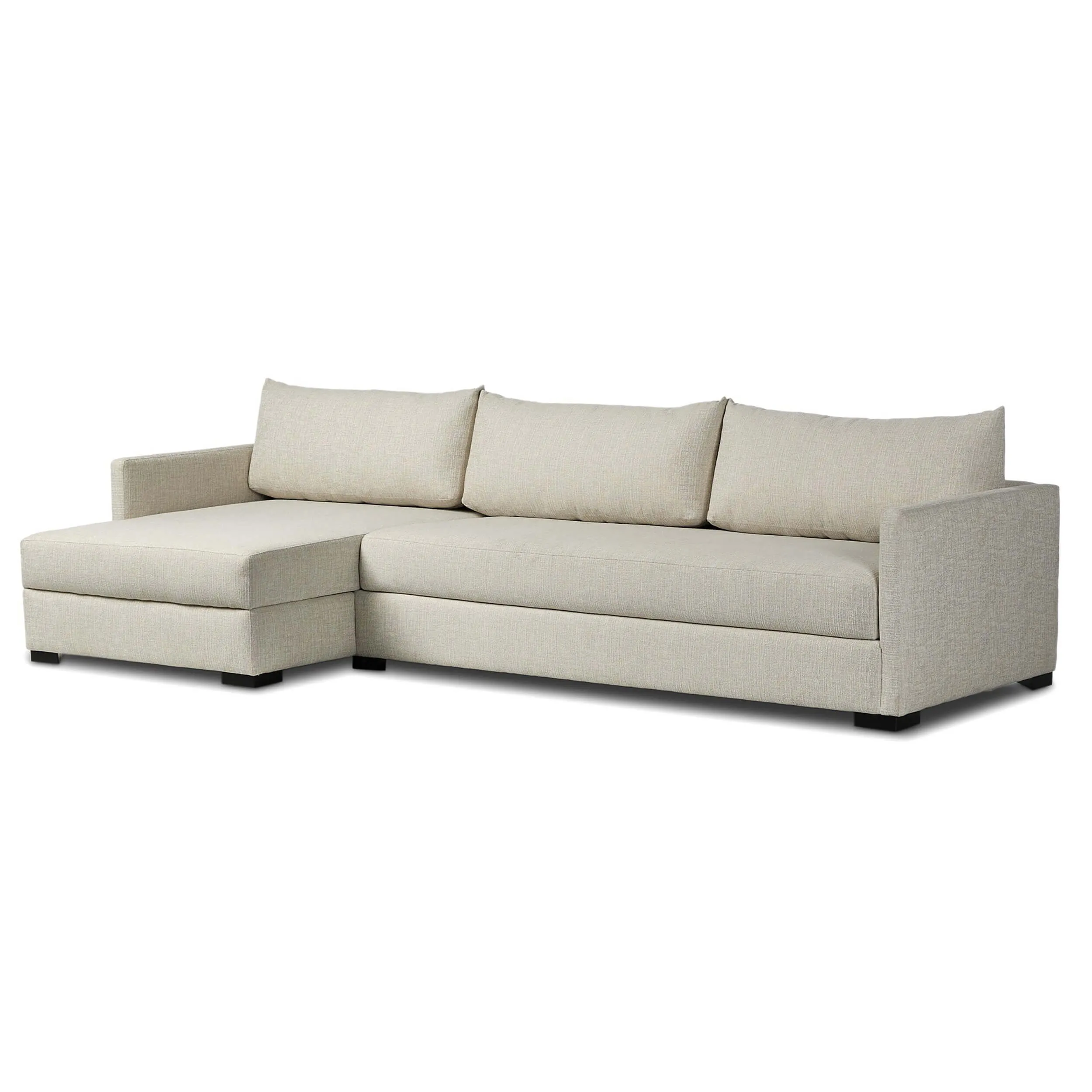 Wickham Left Chaise Sleeper Sectional w/Storage, Alameda Snow