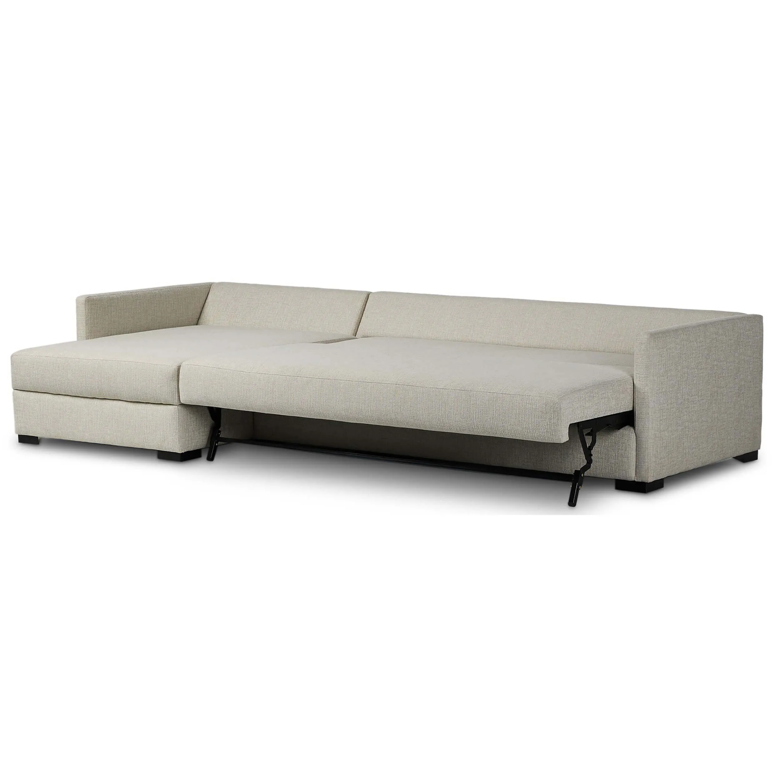 Wickham Left Chaise Sleeper Sectional w/Storage, Alameda Snow